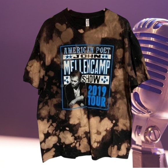 John Mellencamp Concert T Shirt Adult XL Acid Washed‎ 2019 American Poet Tour - Picture 2 of 10